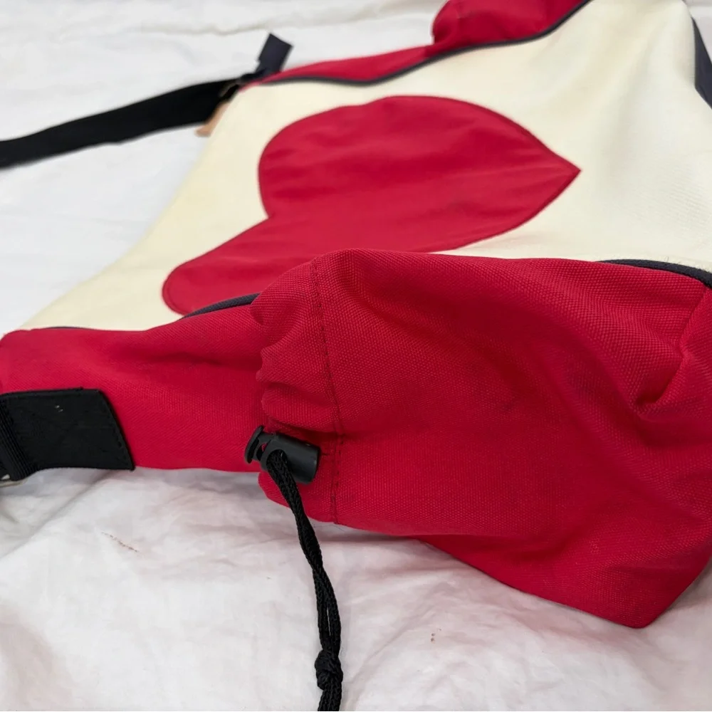 DANTE BEATRIX NYC-  Cream and red heart tote diaper bag